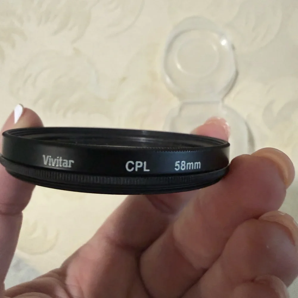 Vivitar 58mm CPL Circular Polarizing Camera Lens Filter w‎ Case